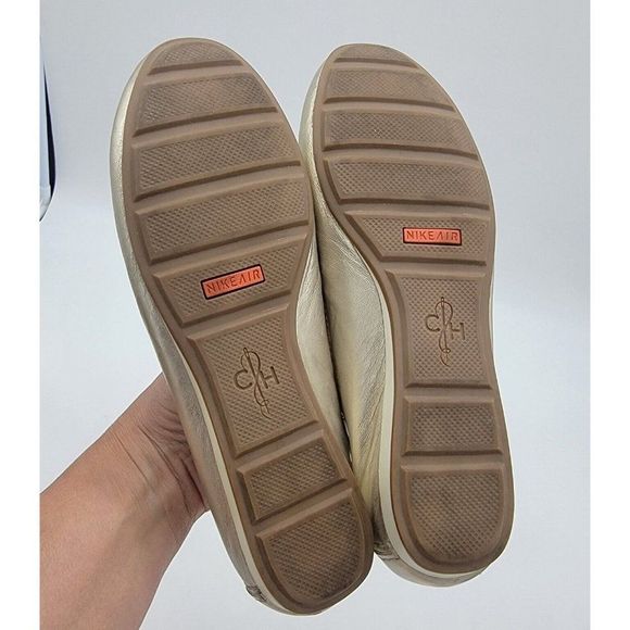 Cole Haan Air Tali Flat Women Size 8.5 B Silver Leather Slip On Loafer Boat Shoe - Picture 7 of 7